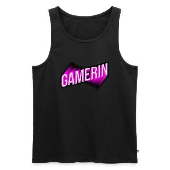 Gamerin Neon 3D Pink - Männer Premium Bio Tank Top - Schwarz - Vorne - Michal (187cm)