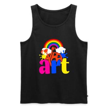 Art Lets Make Art Art Teacher Gift Creative Design - Men's Premium Organic Tank Top - black - Front - AI Model Male 178 light (178cm)