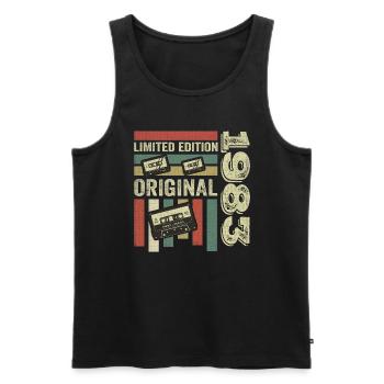 Vintage 1983 - Retro Geburtstagsspruch 1983 - Männer Premium Bio Tank Top - Schwarz - Vorne - AI Model Male 178 light (178cm)