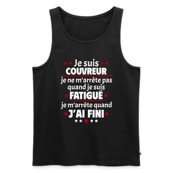 Je suis couvreur, fête des pères, idée cadeau - Débardeur bio Premium Homme - noir - Devant - Michal (187cm)