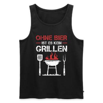 Griller BBQ Grill Grillmeister Grillen Grillparty - Männer Premium Bio Tank Top - Schwarz - Vorne - Michal (187cm)