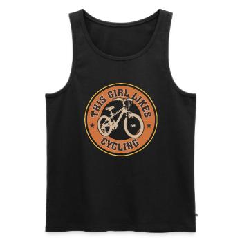Mädchen mag Radfahren, Fahrrad, Sport, Mobilität - Männer Premium Bio Tank Top - Schwarz - Vorne - AI Model Male 178 light (178cm)