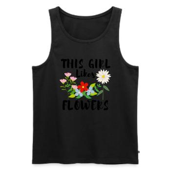 Mädchen mag Blumen Naturgärtner Blumenliebhaber - Männer Premium Bio Tank Top - Schwarz - Vorne - AI Model Male 178 light (178cm)