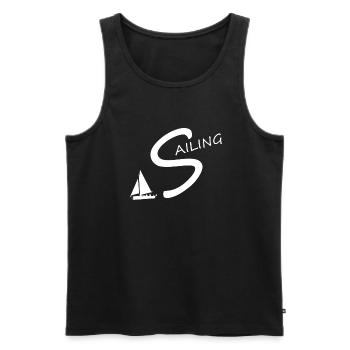 sailing, segeln, kapitän - Männer Premium Bio Tank Top - Schwarz - Vorne - Michal (187cm)