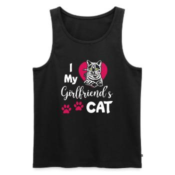 I Love My Girlfriends Cat - Männer Premium Bio Tank Top - Schwarz - Vorne - AI Model Male 178 light (178cm)