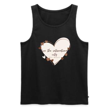 J’aime de cœur La Haye - Débardeur bio Premium Homme - noir - Devant - AI Model Male 178 light (178cm)
