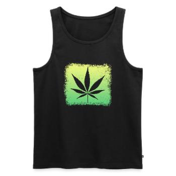 Kiffen Weed Ganja - Männer Premium Bio Tank Top - Schwarz - Vorne - Michal (187cm)