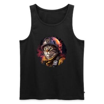 Feuerwehr Katzen - Männer Premium Bio Tank Top - Schwarz - Vorne - Michal (187cm)