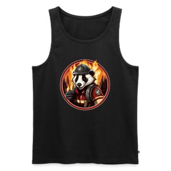 Dachs Fire Brigade - Men's Premium Organic Tank Top - black - Front - AI Model Male 178 light (178cm)