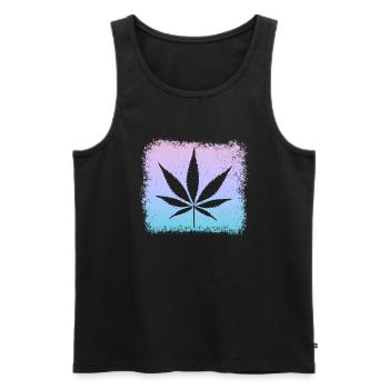 Kiffen Kiffer Weed Gras Stoner - Männer Premium Bio Tank Top - Schwarz - Vorne - Michal (187cm)
