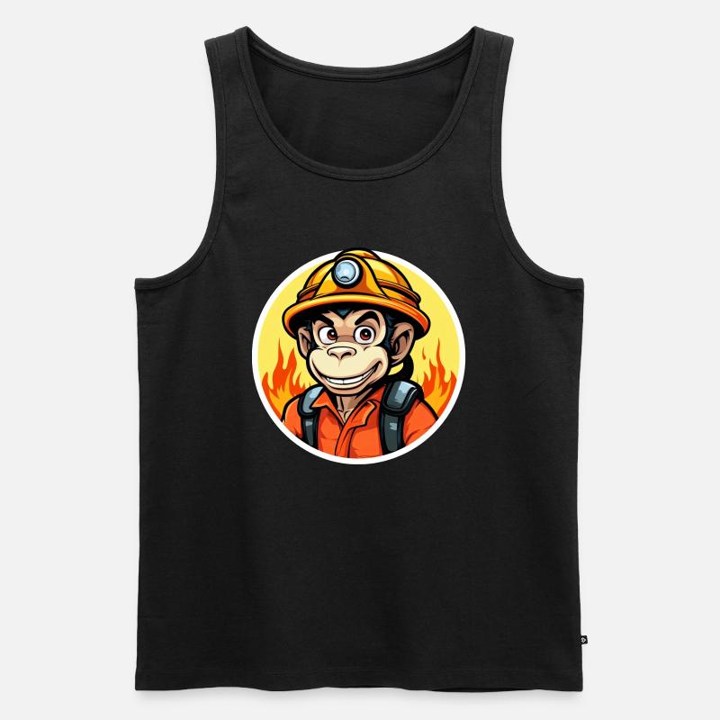 Fire Brigade Monkey - Men's Premium Organic Tank Top - black