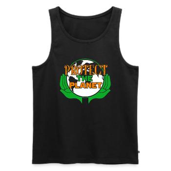 Earth Day Protect The Planet Earth - Men's Premium Organic Tank Top - black - Front - Michal (187cm)