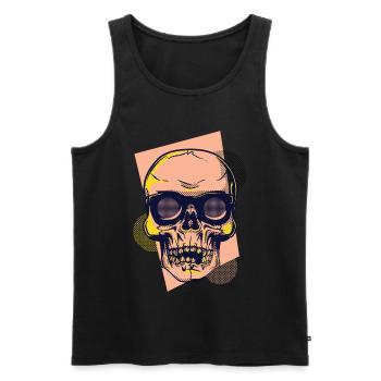 Skull with sunglasses - Men's Premium Organic Tank Top - black - Front - Michal (187cm)