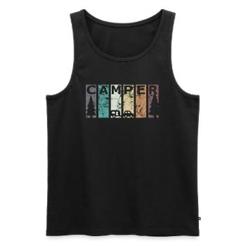 Camp Wohnwagen Camper Tanne, Camping, campen, Camp - Männer Premium Bio Tank Top - Schwarz - Vorne - Michal (187cm)