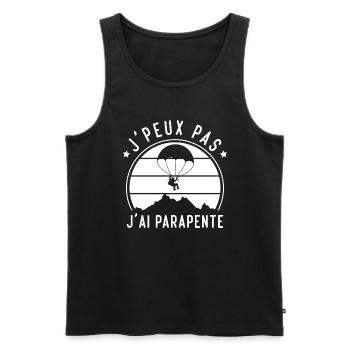 J'peux Pas j'ai Parapente, Cadeau Parapentiste - Débardeur bio Premium Homme - noir - Devant - Michal (187cm)