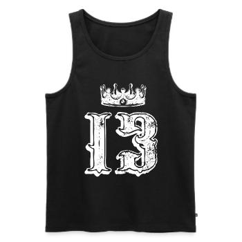 13 Couronne numérique - Débardeur bio Premium Homme - noir - Devant - Michal (187cm)