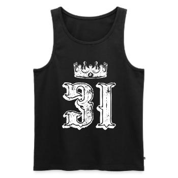31 Couronne numérique - Débardeur bio Premium Homme - noir - Devant - Michal (187cm)