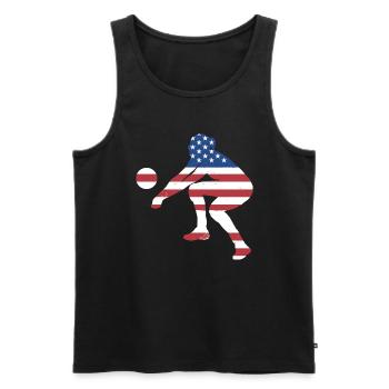 Sport Us Flag Volleyball - Männer Premium Bio Tank Top - Schwarz - Vorne - Michal (187cm)