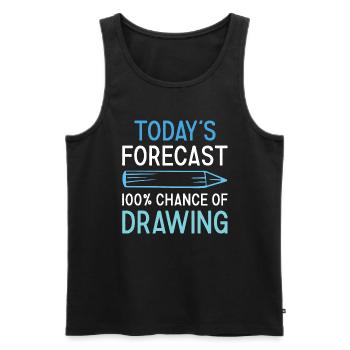Drawer Today's Forecast Drawing - Männer Premium Bio Tank Top - Schwarz - Vorne - AI Model Male 178 light (178cm)