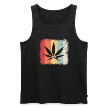 Kiffen, Weed, Ganja - Männer Premium Bio Tank Top - Schwarz - Vorne - Michal (187cm)