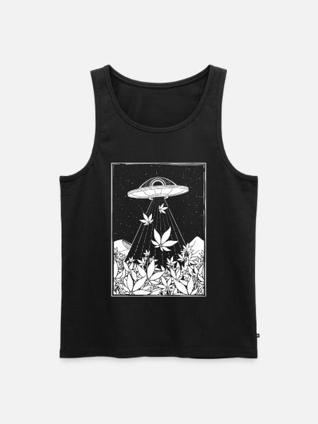 Alien DMT collects Weed - Men's Premium Organic Tank Top - black
