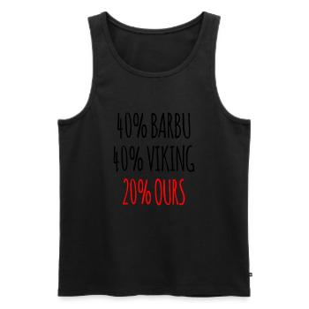40% Barbu 40% Viking 20% Ours Cadeau Homme - Débardeur bio Premium Homme - noir - Devant - Michal (187cm)