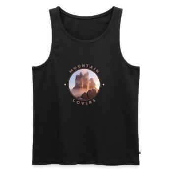 Mountains, Love, Nature - Männer Premium Bio Tank Top - Schwarz - Vorne - Michal (187cm)