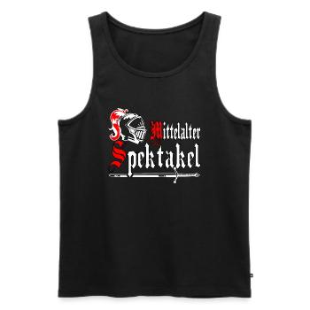 Ritter Helm und Schwert zum Mittelalterspektakel - Männer Premium Bio Tank Top - Schwarz - Vorne - AI Model Male 178 light (178cm)