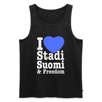 Ich liebe Stadi Suomi und Freedom - Männer Premium Bio Tank Top - Schwarz - Vorne - AI Model Male 178 light (178cm)