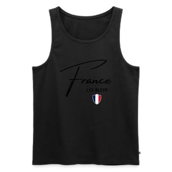 Drapeau de la France, fierté française - Débardeur bio Premium Homme - noir - Devant - Michal (187cm)
