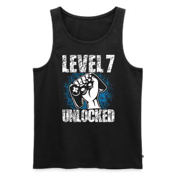 Level 7 Complete Geburtstagsgeschenk 7 Jahre Gamer - Männer Premium Bio Tank Top - Schwarz - Vorne - Michal (187cm)