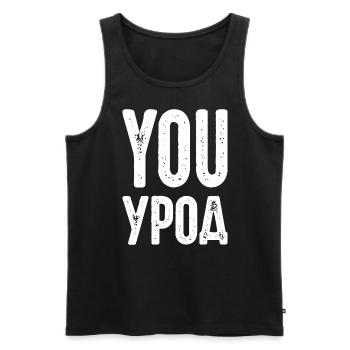 You Freak! Spruch auf Russisch Russak Russland - Männer Premium Bio Tank Top - Schwarz - Vorne - Michal (187cm)