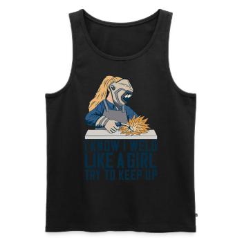 Welder Mama for welders and - Men's Premium Organic Tank Top - black - Front - Michal (187cm)
