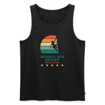 Wenn's mir reicht geh ich Klettern - Männer Premium Bio Tank Top - Schwarz - Vorne - AI Model Male 178 light (178cm)