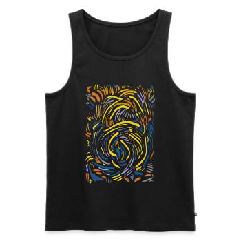 Abstrakt - Männer Premium Bio Tank Top - Schwarz - Vorne - AI Model Male 178 light (178cm)