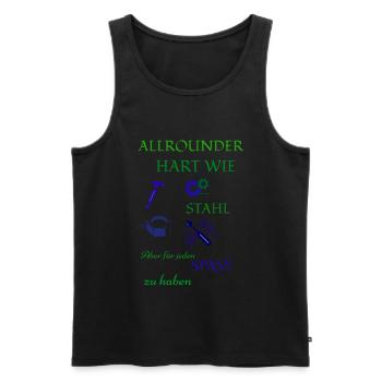 Artisan coffee and beer - Men's Premium Organic Tank Top - black - Front - Michal (187cm)