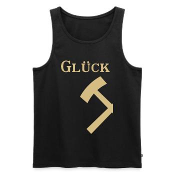 Partnershirt - Glück Auf! - Glück - Männer Premium Bio Tank Top - Schwarz - Vorne - AI Model Male 178 light (178cm)