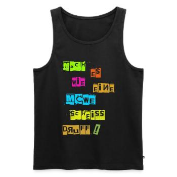 Mach es wie eine Möwe scheiß Drauf - Männer Premium Bio Tank Top - Schwarz - Vorne - AI Model Male 178 light (178cm)