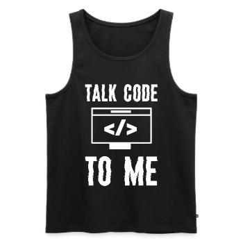 Coding Programming Talk Code To Me - Men's Premium Organic Tank Top - black - Front - AI Model Male 178 light (178cm)