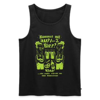Lustige Biertrinker - Männer Premium Bio Tank Top - Schwarz - Vorne - Michal (187cm)