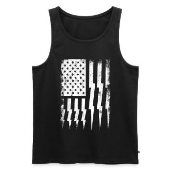 Patriotischer Elektriker - Männer Premium Bio Tank Top - Schwarz - Vorne - Michal (187cm)