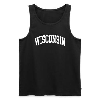 Wisconsin - Men's Premium Organic Tank Top - black - Front - AI Model Male 178 light (178cm)