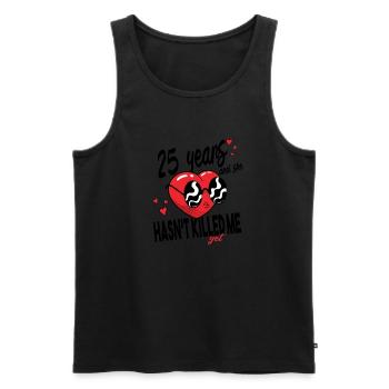 Silver Wedding 25th Anniversary Gift Idea Men - Men's Premium Organic Tank Top - black - Front - AI Model Male 178 light (178cm)