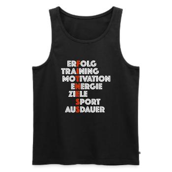 Remise en forme | Entraînement, motivation, énergie, objectifs - Débardeur bio Premium Homme - noir - Devant - Michal (187cm)