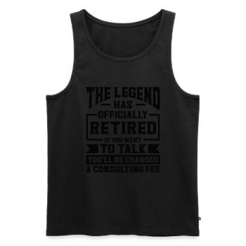 Retraité Pension de retraite Humour Idée cadeau Grand-père - Débardeur bio Premium Homme - noir - Devant - AI Model Male 178 light (178cm)