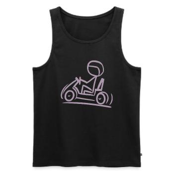 Go-Kart Silhouette Strichmännchen Linien-Zeichnung - Männer Premium Bio Tank Top - Schwarz - Vorne - AI Model Male 178 light (178cm)