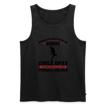 Fußball Opa Trainer Spruch Großvater Geschenkidee - Männer Premium Bio Tank Top - Schwarz - Vorne - Michal (187cm)