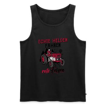 Traktor Trecker Echte Helden Fahren Rote Felgen - Männer Premium Bio Tank Top - Schwarz - Vorne - Michal (187cm)