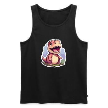T Rex Dinosaur Baby - Men's Premium Organic Tank Top - black - Front - AI Model Male 178 light (178cm)