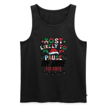 Noël Gamer Gaming Mettez mon jeu en pause pour le Père Noël - Débardeur bio Premium Homme - noir - Devant - Michal (187cm)